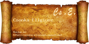 Csonka Eligiusz névjegykártya